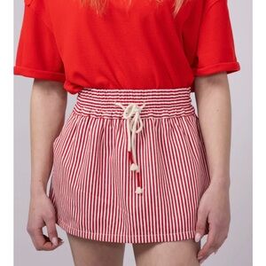 Boutique! New with tags- Mustard Seed Red and White Striped Skirt